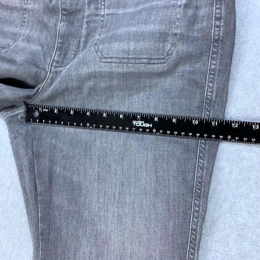 J. Jill Flare Jeans Women 14 Grey Galaxy Wash High Rise Stretch Patch Pocket NWT